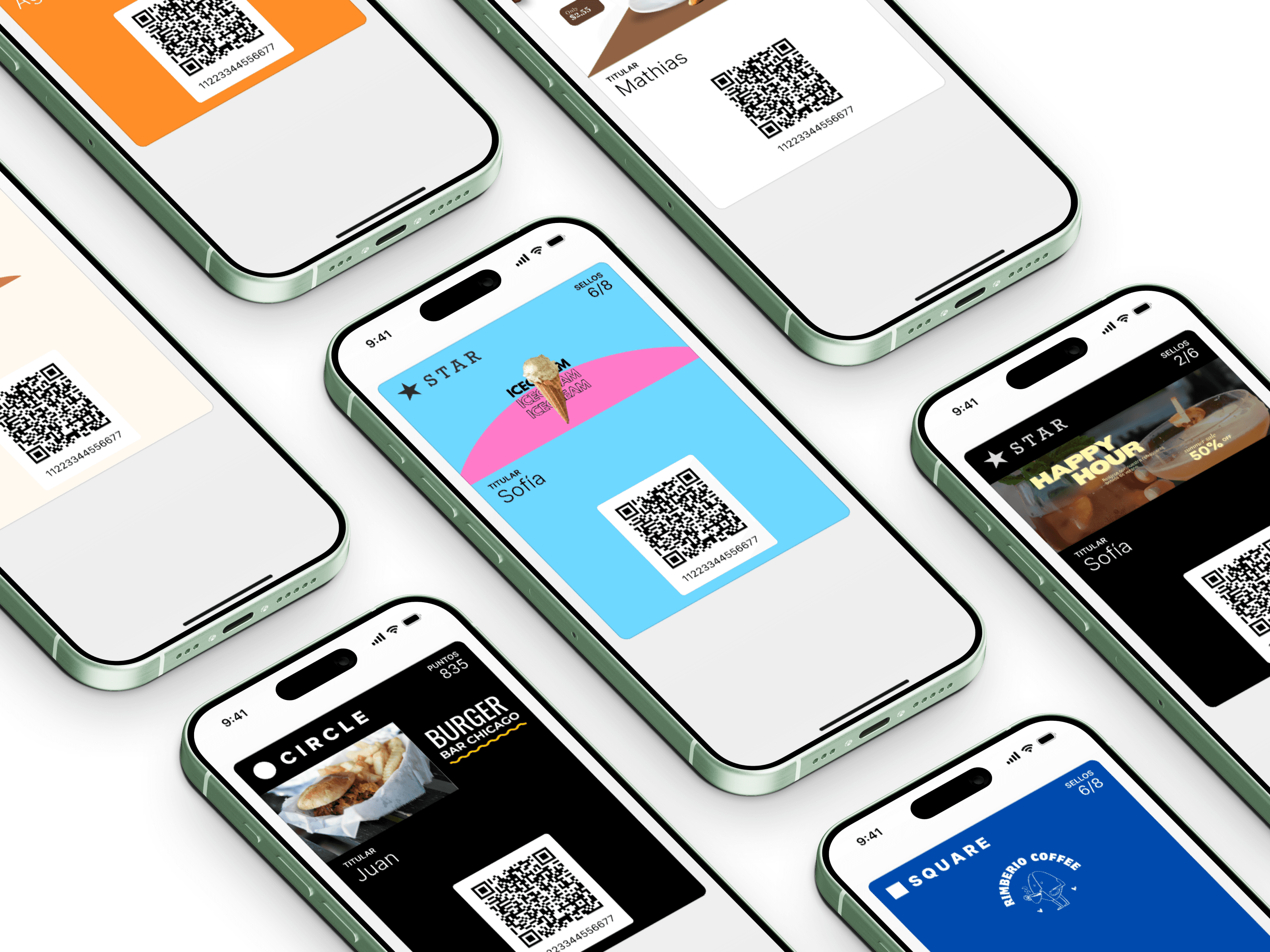 Tarjetas para cafés, restaurantes, peluquerías y más.